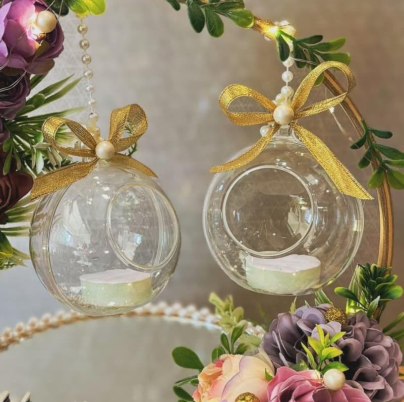Transparent Ornament Ball Fillable Empty Ornament Ball for ring platter  Decorations, Hanging Ornament Plastic Ball for event decore Home pack of