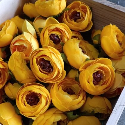 Haldi yellow peony flower pack of 10