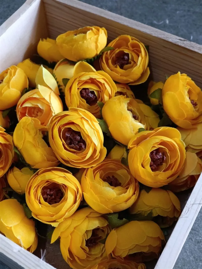 Haldi yellow peony flower pack of 50