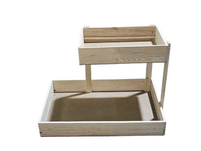 Pine wood Double decker wedding decore tray 12x18 inches big tray and small 12X8 inches - Image 3