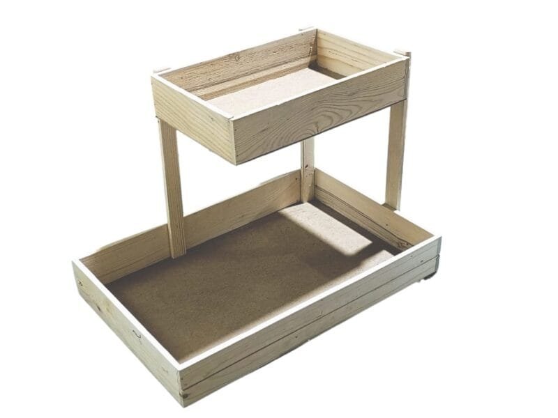 Pine wood Double decker wedding decore tray 12x18 inches big tray and small 12X8 inches