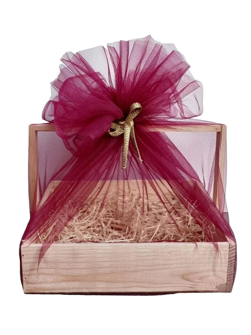 Pine Wood Handmade Gift Basket 10x10x2 inch-Pack of 5 - Image 2