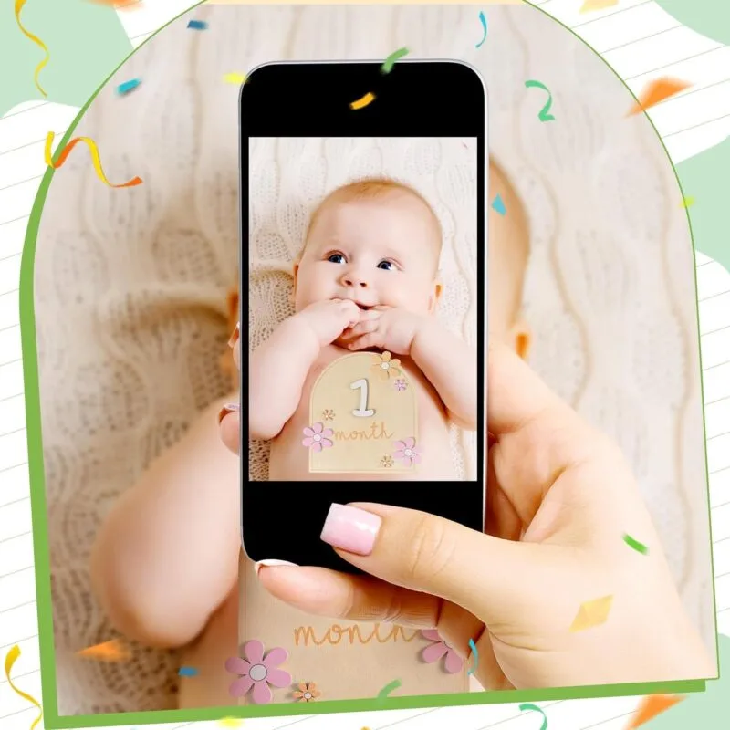 Baby Monthly Milestone Cards & Blocks (Set of 12) - Image 7