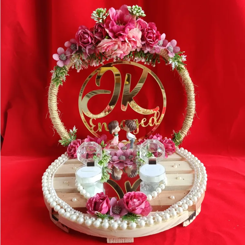 Elegant Personalized Ring Platter - Perfect for Engagements M4