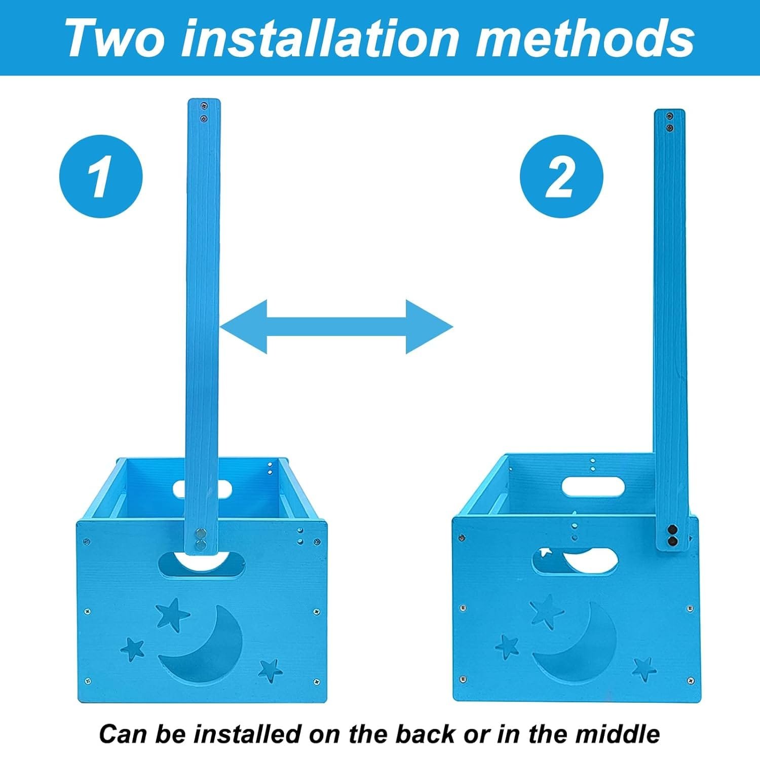 Wooden Baby Shower Crate Closet - Storage Basket With Hanging Rack In Sky Blue