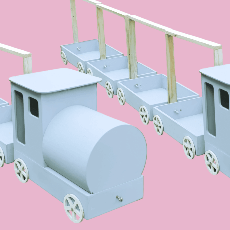 White Baby Hamper Large train for decoration coatches 4+1 Engine tray size 12x18 inches - Image 3