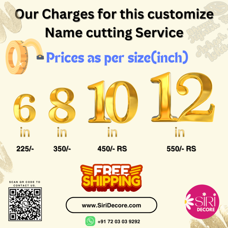 customize Acrylic golden Name topper design cutting service 6 inch - Image 7