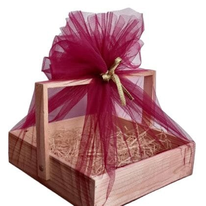 Wooden Basket Hamper For Gift Decoration Empty Decorations Pine Wood Gifting | Fancy Handmade Ideal (Square Basket) Box 10X10X2 Inch Pack Of 1 Full Decorated)