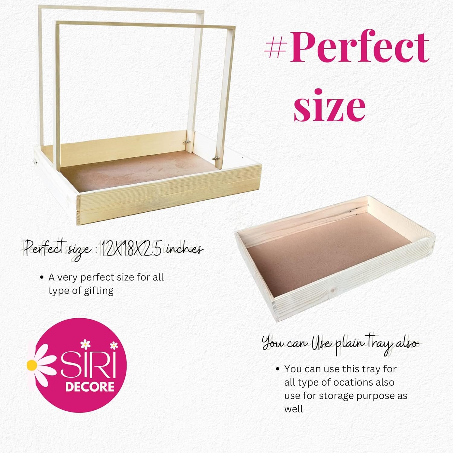 Baby hamper cloth packing wooden tray - Image 6