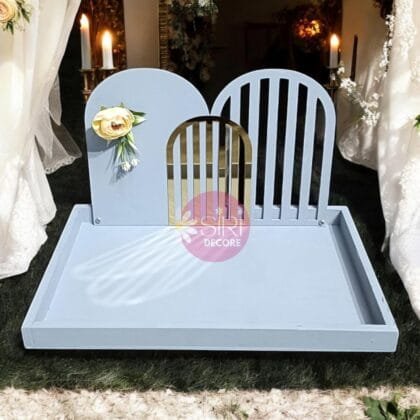 SiRIDecore Multipurpose Gift Packing Tray for Bride, trujo Packing 12x18 inch, with Trendy Cutout 12x8 inch Handcrafted Rectangle Platter Thali Tray for Wedding Packing, Shaadi Decor