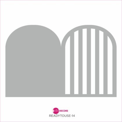 SiRi DECORE Decorative Fence Cutout 11 x 17 Inch | Premium Grey Double Arch Fence Design for Baby Hampers, Gift Tray Decoration, Newborn Welcome Gifts, Birthday Backdrops & Creative Packaging