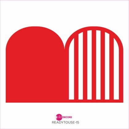SiRi DECORE Decorative Fence Cutout 11 x 17 Inch | Premium Red Double Arch Fence Design for Gift Hampers, Baby Shower Trays, Birthday Decoration, Wedding Gift Packaging & Creative Displays